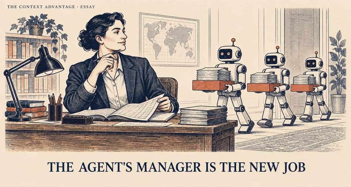 Editorial illustration for the essay The Agent's Manager Is the New Job